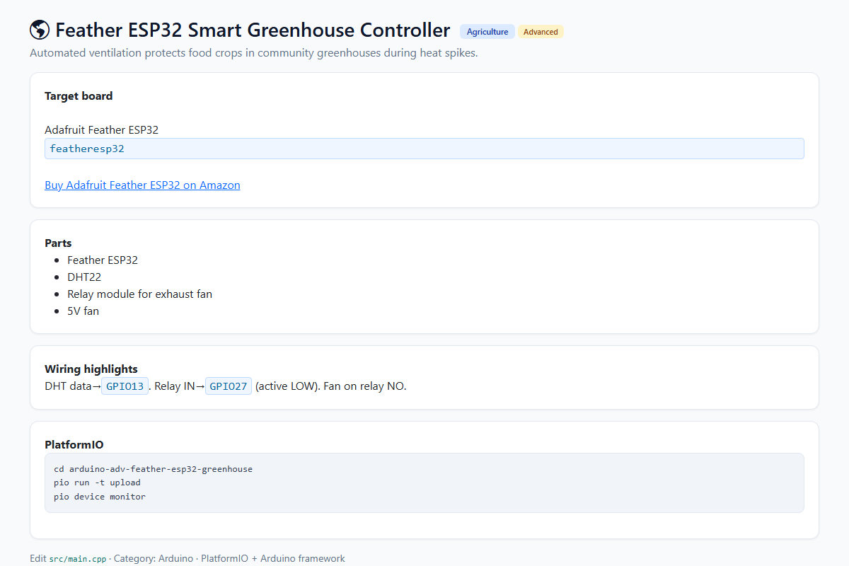 Feather ESP32 Smart Greenhouse Controller