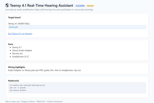 Teensy 4.1 Real-Time Hearing Assistant – WordPress plugin