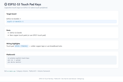 ESP32-S3 Touch Pad Keys – WordPress plugin