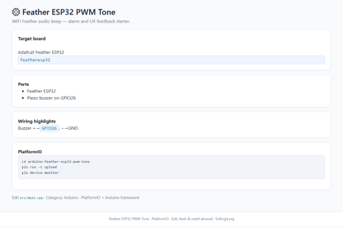 Feather ESP32 PWM Tone – WordPress plugin
