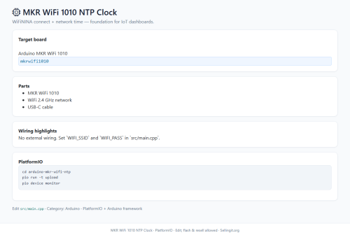 MKR WiFi 1010 NTP Clock – Arduino / PlatformIO project