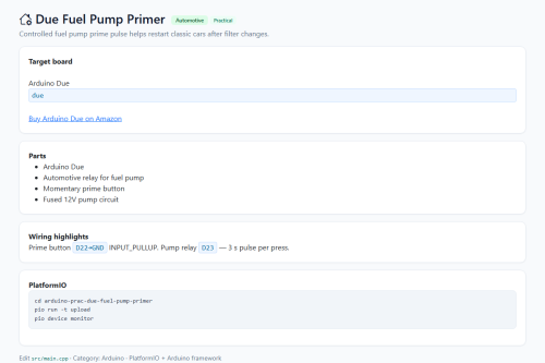 Due Fuel Pump Primer – WordPress plugin
