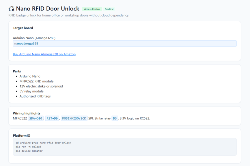 Nano RFID Door Unlock – WordPress plugin