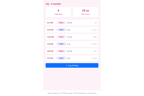 Baby Feeding Log – WordPress plugin