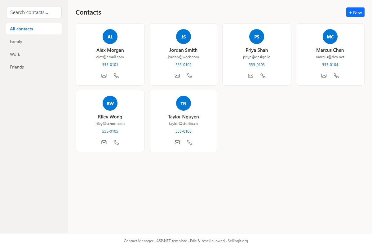 Contact Manager – HTML5 app