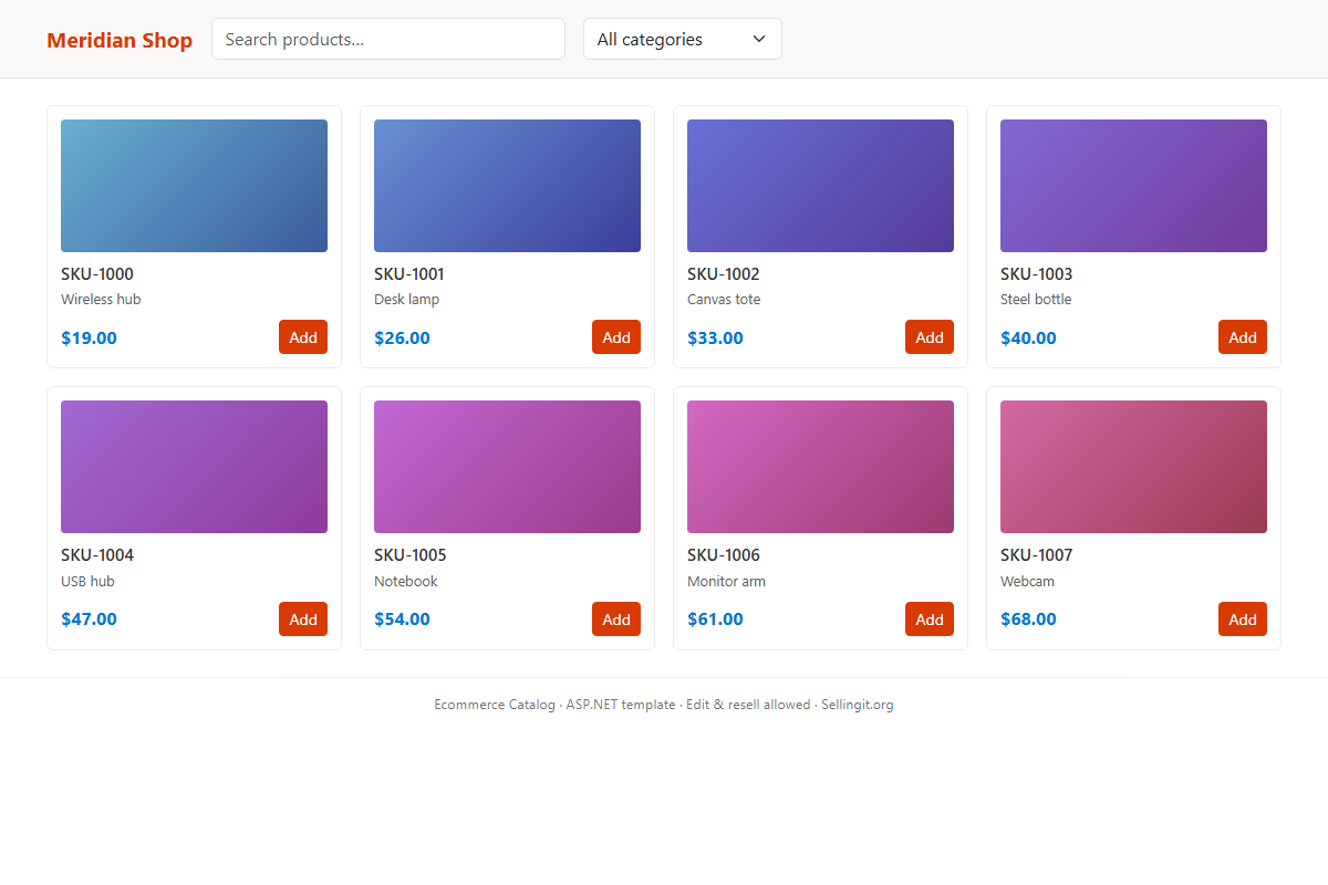 Ecommerce Catalog – HTML5 app