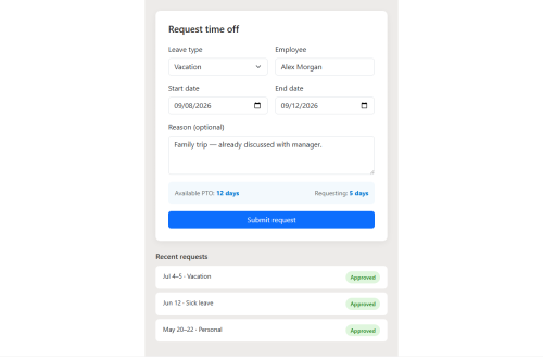 Leave Request – WordPress plugin
