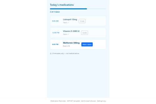 Medication Reminder – WordPress plugin