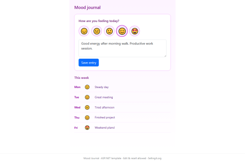 Mood Journal – WordPress plugin