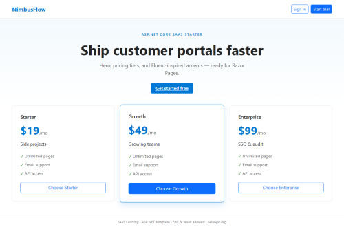 SaaS Landing – WordPress plugin