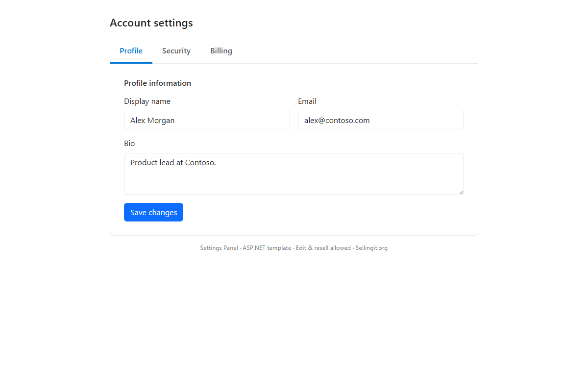 Settings Panel