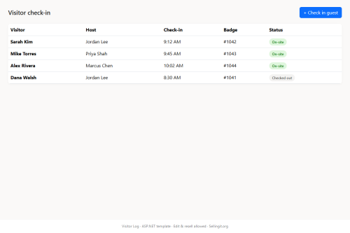 Visitor Log – WordPress plugin