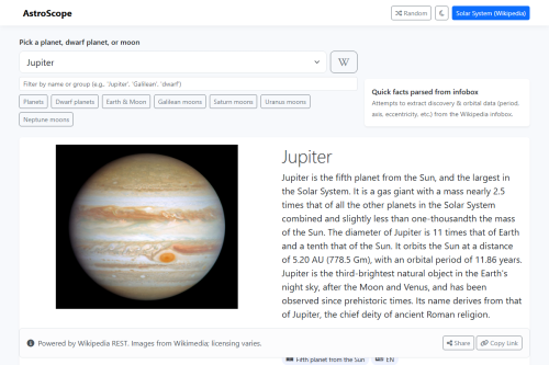 Astro Scope – WordPress plugin