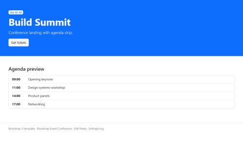 Bootstrap Event Conference – WordPress plugin