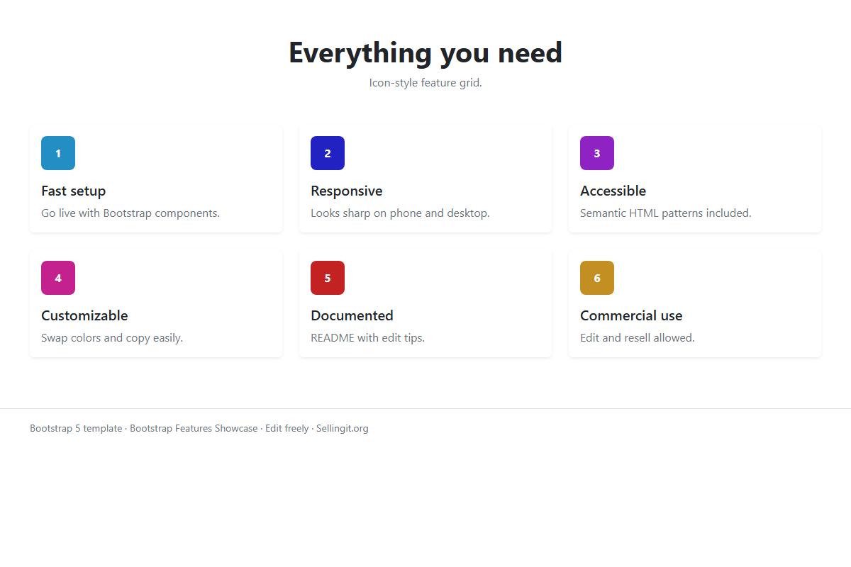 Bootstrap Features Showcase