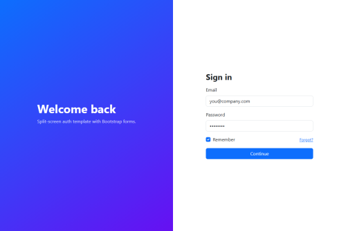 Bootstrap Login Split – WordPress plugin