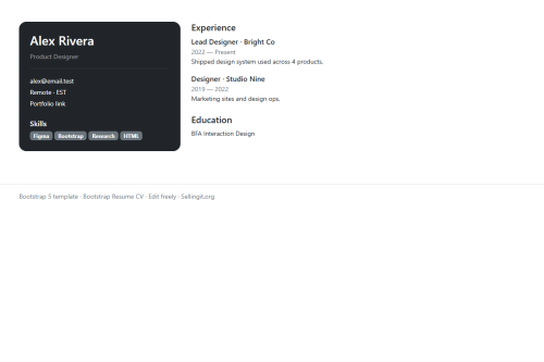Bootstrap Resume CV – WordPress plugin