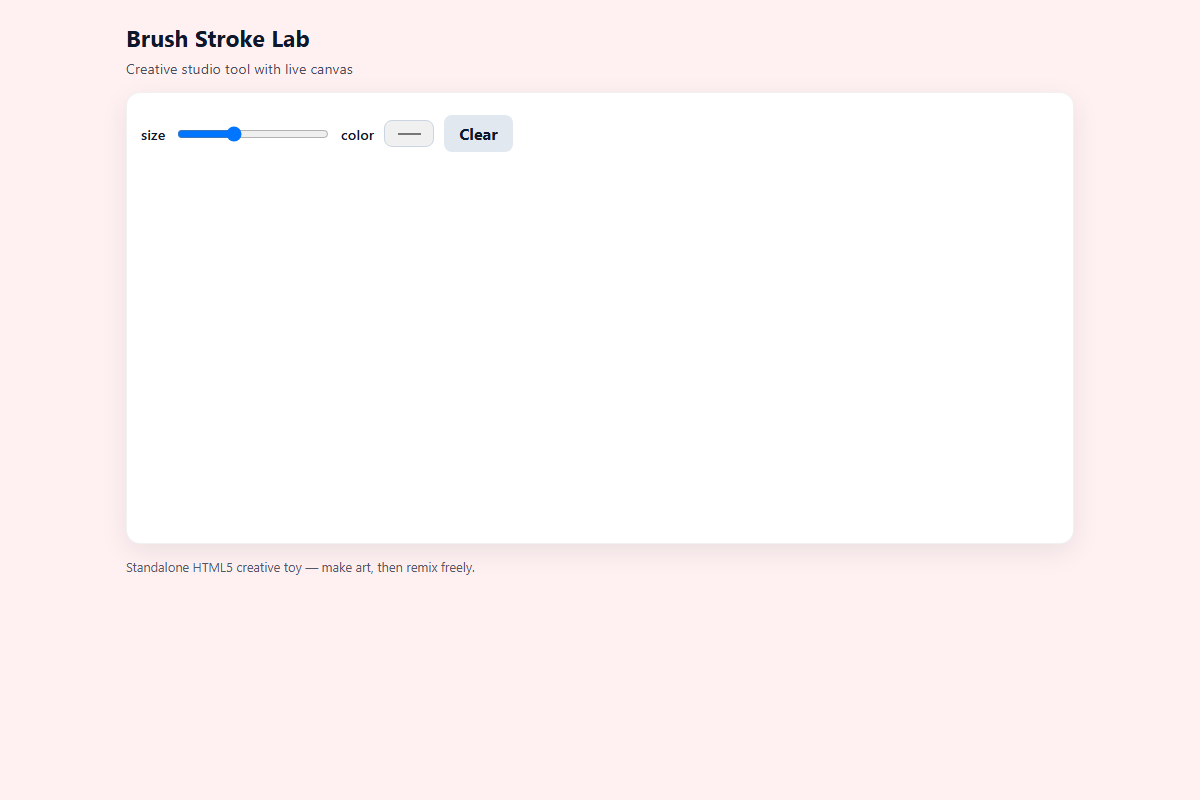 Brush Stroke Lab – HTML5 app