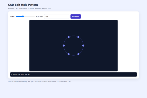 CAD Bolt Hole Pattern – WordPress plugin