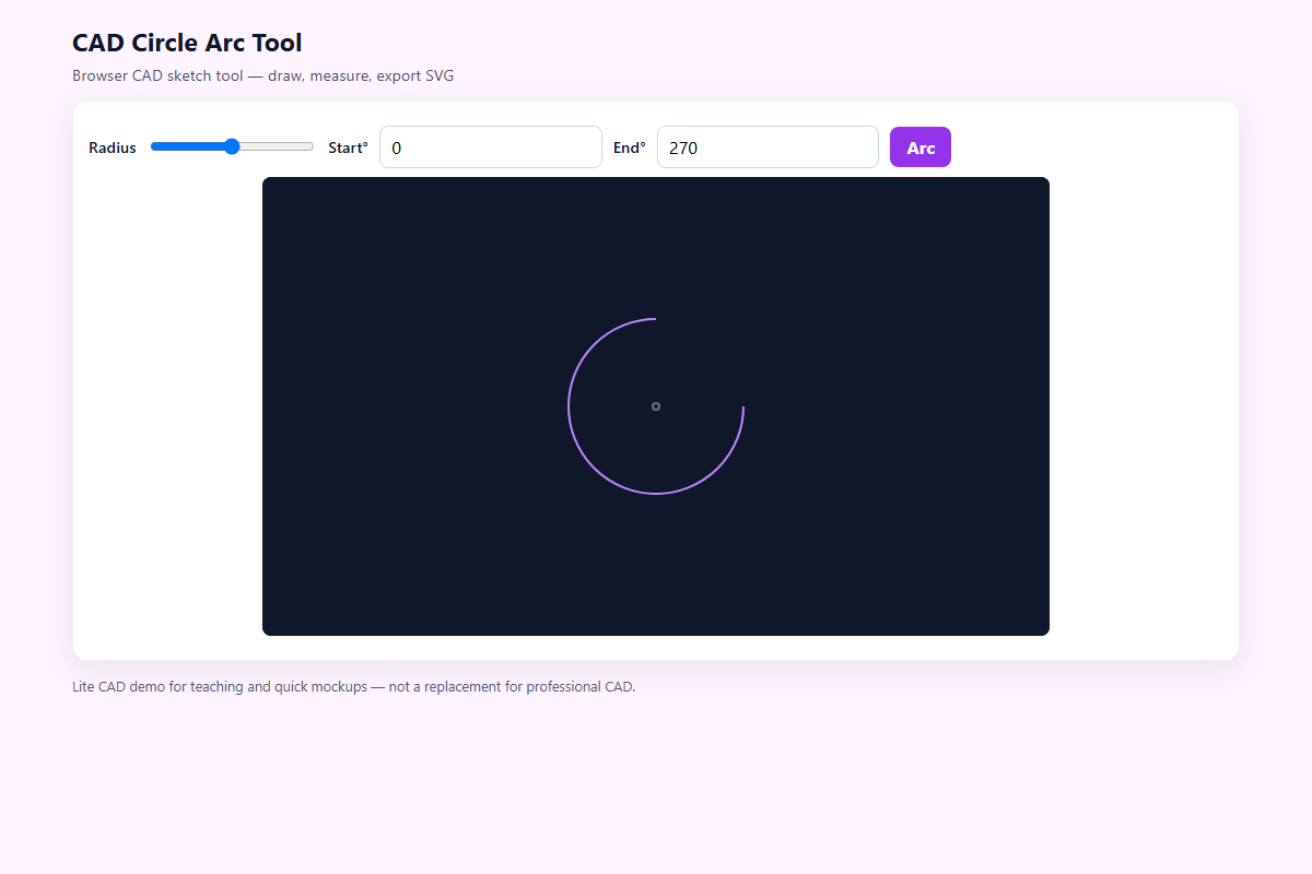 CAD Circle Arc Tool