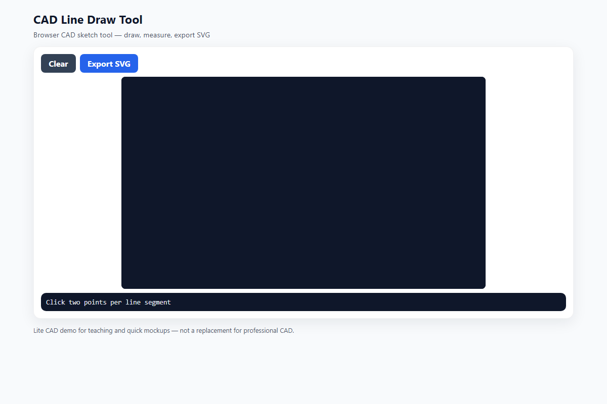 CAD Line Draw Tool – HTML5 app
