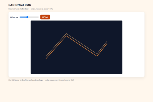 CAD Offset Path – HTML5 app
