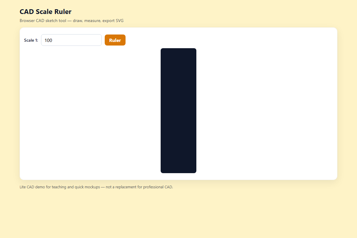 CAD Scale Ruler – HTML5 app