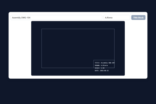 CAD Title Block – HTML5 app