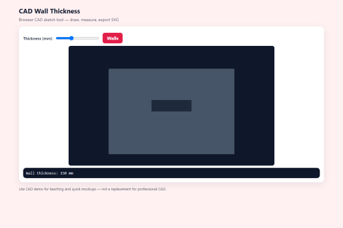 CAD Wall Thickness – HTML5 app