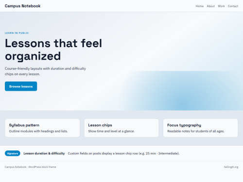 Campus Notebook – WordPress plugin