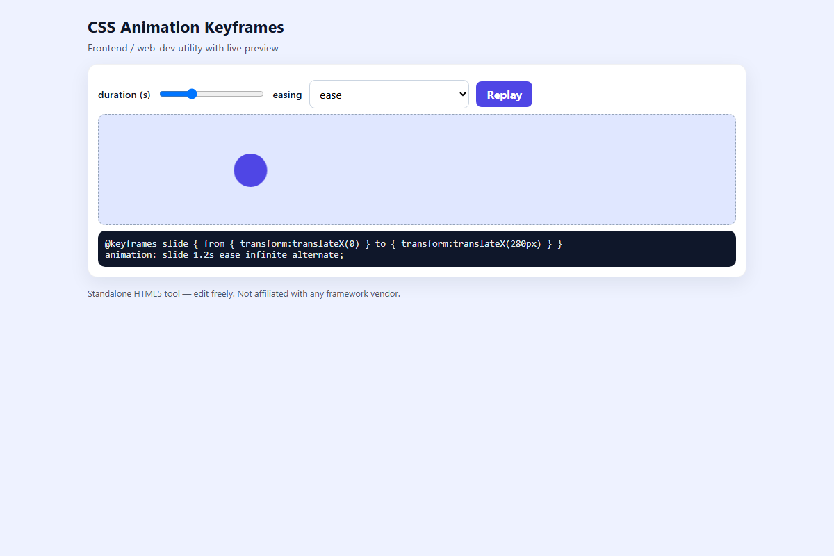 CSS Animation Keyframes – HTML5 app