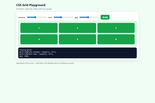 CSS Grid Playground – WordPress plugin