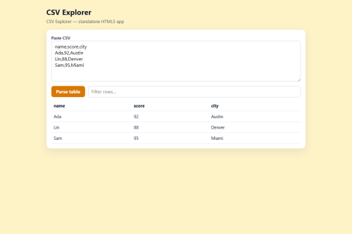 CSV Explorer – HTML5 app