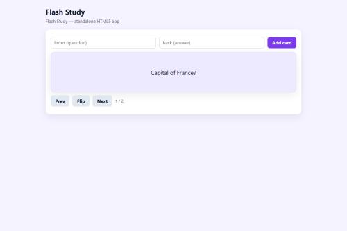 Flash Study – WordPress plugin