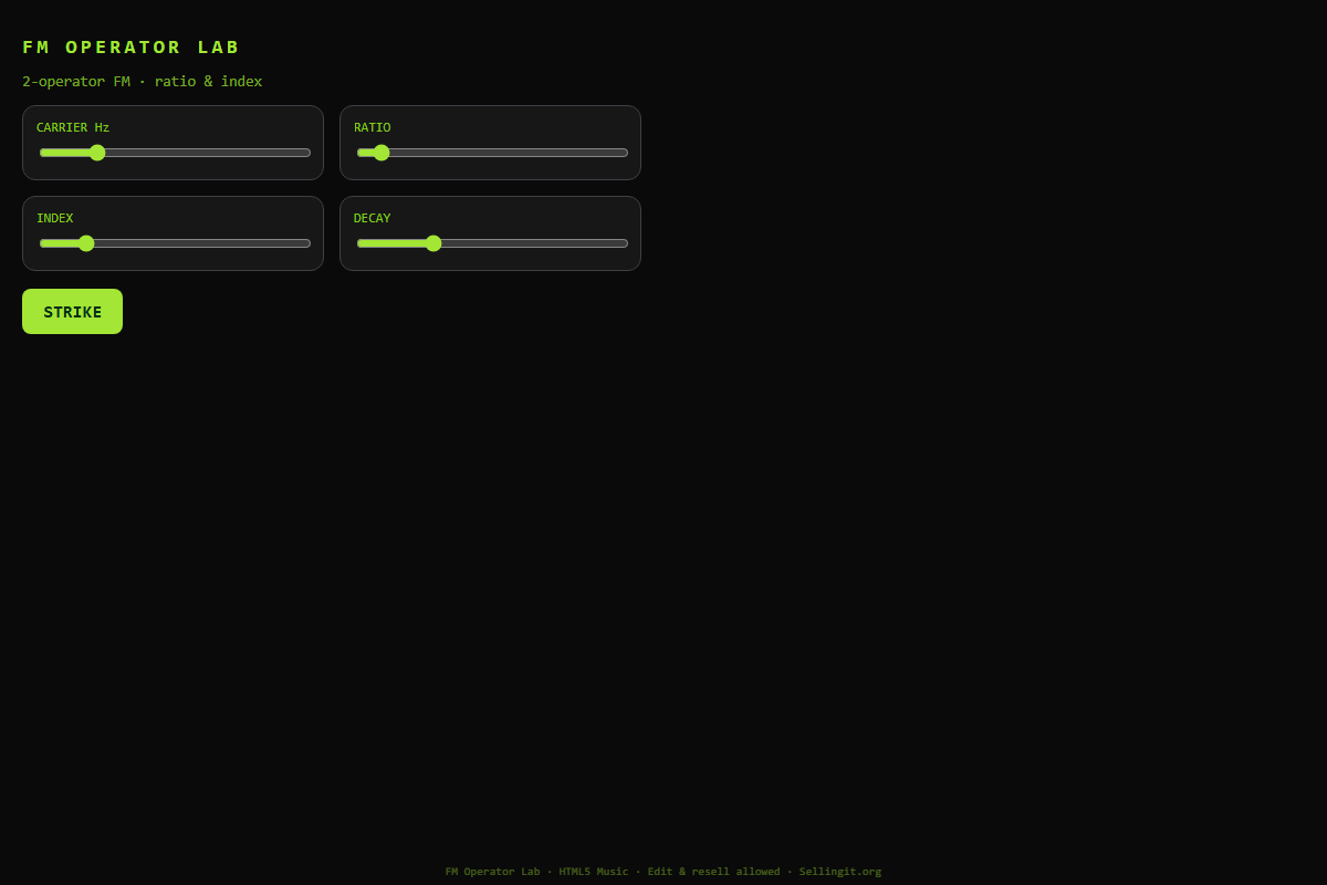 FM Operator Lab – HTML5 app