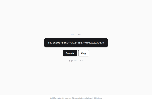 UUID Generator – WordPress plugin