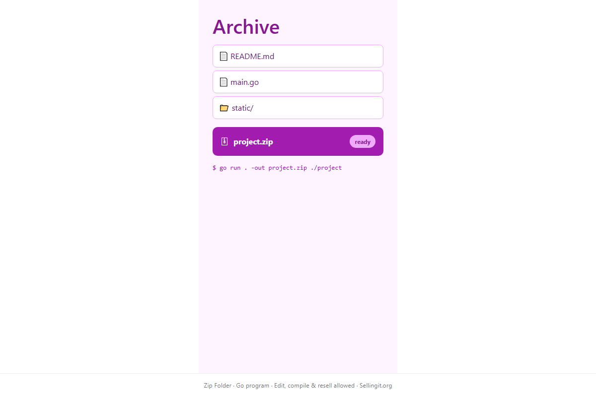 Zip Folder