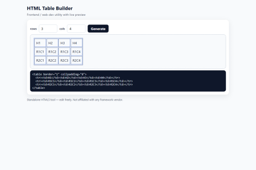 HTML Table Builder – WordPress plugin