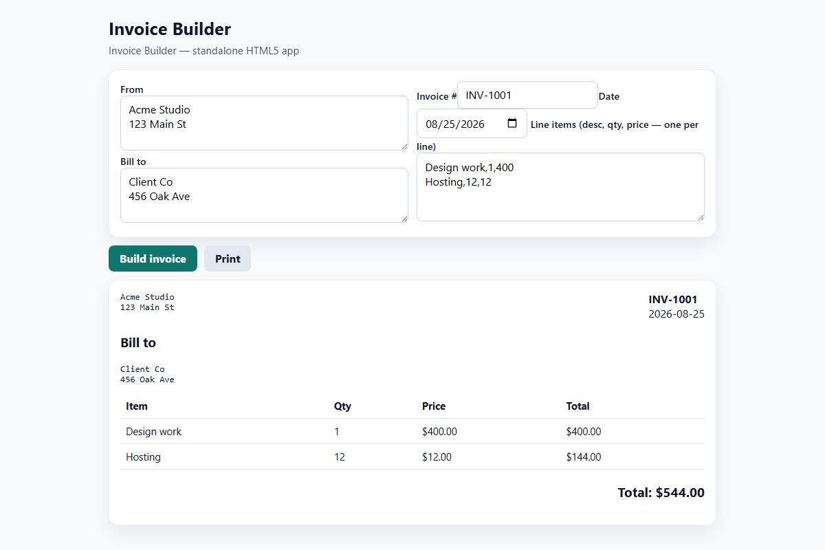 Invoice Builder