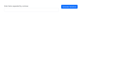 Item Variations – HTML5 app