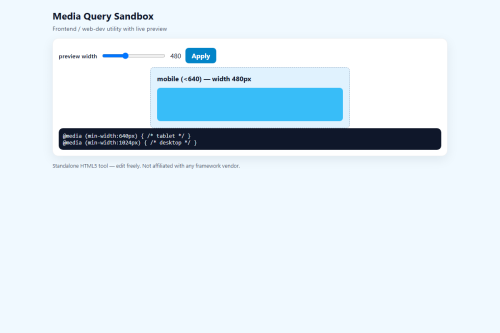Media Query Sandbox – WordPress plugin