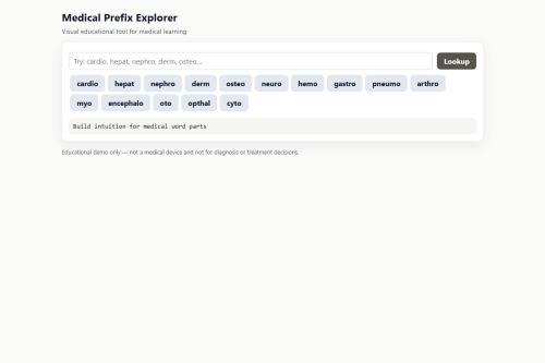 Medical Prefix Explorer – WordPress plugin