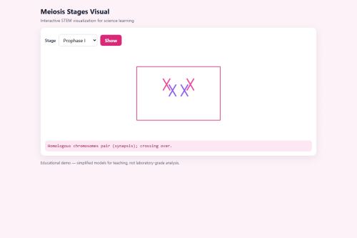 Meiosis Stages Visual – HTML5 app