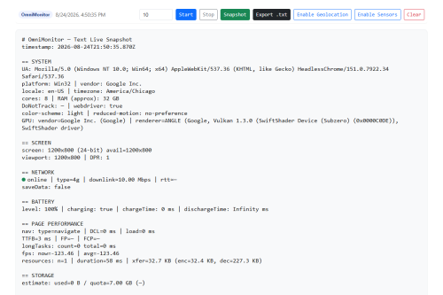 Omni Monitor – HTML5 app
