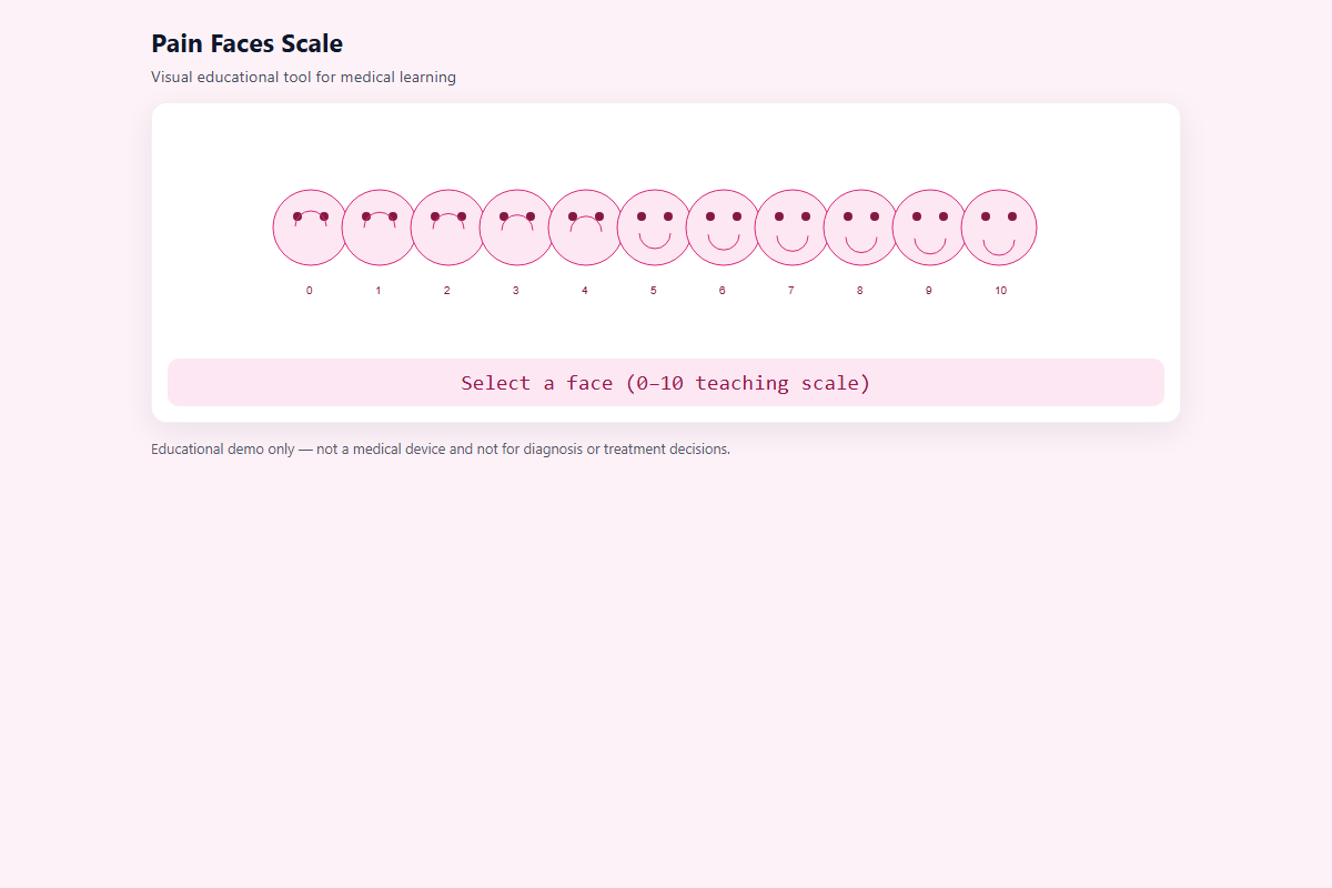 Pain Faces Scale – HTML5 app