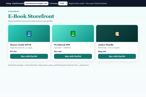 E-Book Storefront – HTML5 app