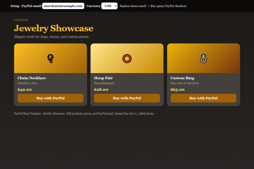 Jewelry Showcase – HTML5 app