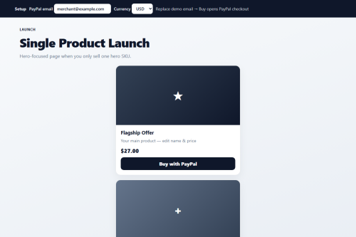 Single Product Launch – HTML5 app