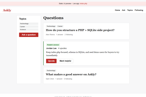 Askly Network – WordPress plugin
