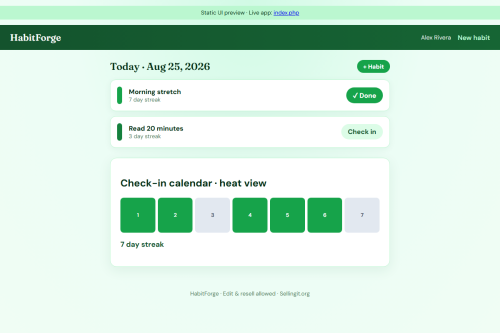 HabitForge – WordPress plugin